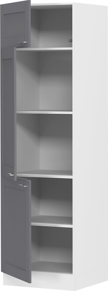 Vcm keukenkast breedte 60 cm hoog keukenblok keukenmeubels landhuis Colura Wit / Antraciet