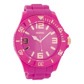 OOZOO Timepieces - Roze horloge met roze rubber band - C5027