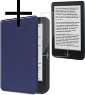 Hoes Geschikt voor Kobo Clara BW Hoesje Bookcase Cover Book Case Hoes Sleepcover Met Screenprotector - Donkerblauw