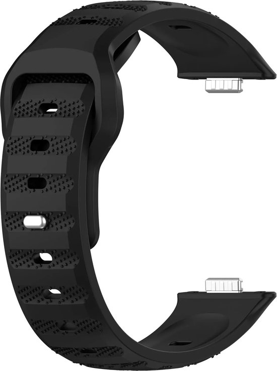 Bracelet en silicone Strap-it Plein air avec fermeture à pression - adapté à Huawei Watch Fit 3 (noir)