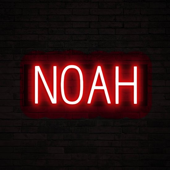 NOAH - Lichtreclame Neon LED bord verlicht | SpellBrite | 45 x 16 cm | 6 Dimstanden & 8 Lichtanimaties | Reclamebord neon verlichting