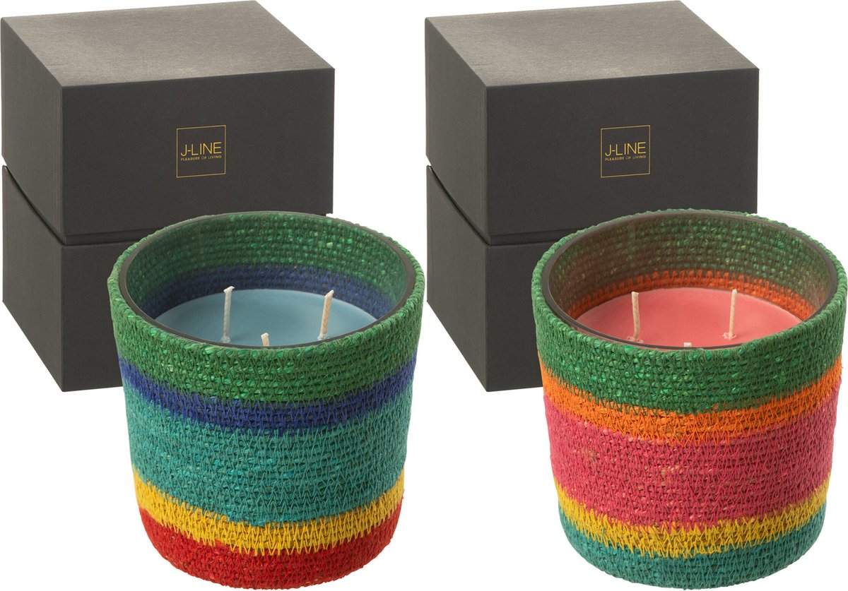 J-Line geurkaars Mand - Woody Aurora - mix - small - 2 stuks - 45U Multi