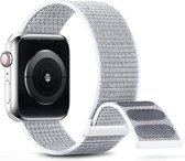 By Qubix Nylon sport loop band - Wit - Extra sterke klittenbandsluiting - Geschikt voor Apple Watch 42mm - 44mm - 45mm - 49mm