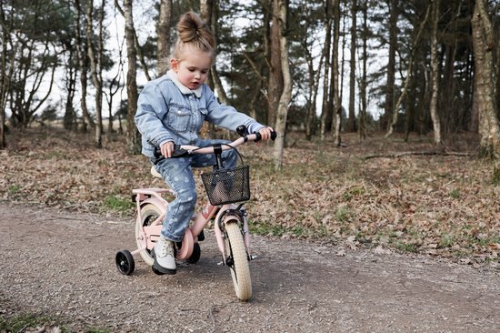 Kinderfiets 12" Kyoso Sparkle met remnaaf - mat roze van Merkloos — afbeelding 5