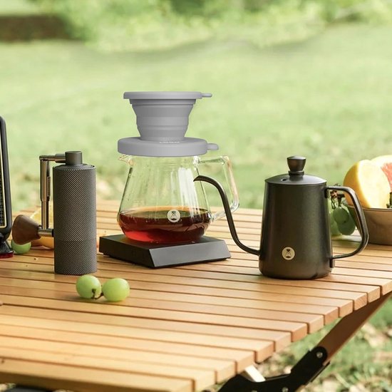 Koffiedruppelaar, opvouwbare siliconen camping-koffiefilter, draagbaar, herbruikbaar koffiezetapparaat voor onderweg, camping, kantoor, thuis