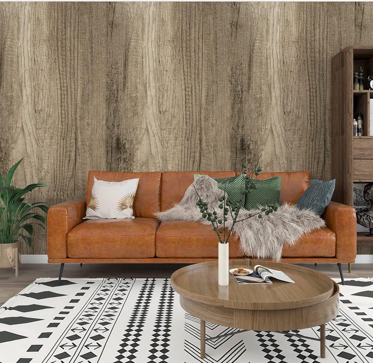 Zelfklevend behang, betonlook, behang, pvc, waterdicht, 10 x 0,6 m, retrostijl, vintage, behang, betonlook, plakfolie, muursticker, rol voor woning, renovatie