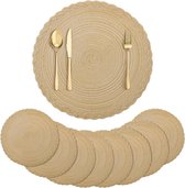 Set De Table Rond En Coton Tressé Main – 32 Cm, Antidérapant, Lavable – Décoration Maison Et Noël