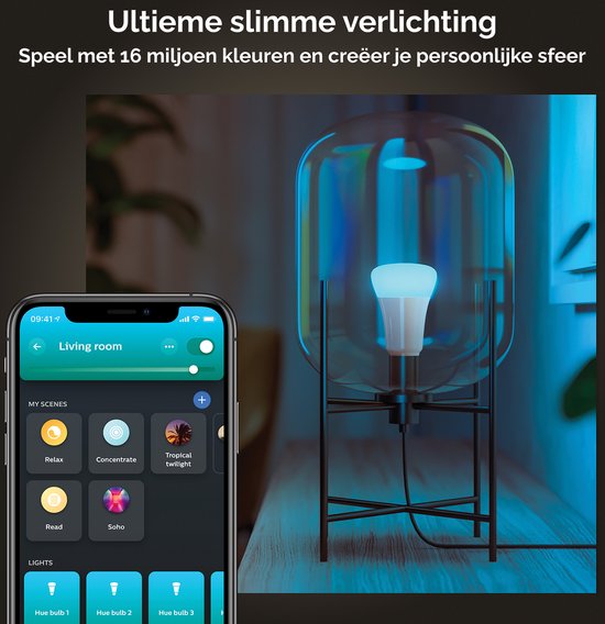 Philips Hue Filament White Ambiance Standaard 2-Pack Bridge