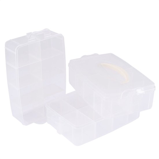 Boîte de stockage à 3 couches avec 24 conteneurs variables