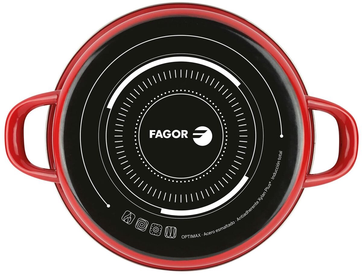 Kookpot FAGOR Optimax Rood Geëmailleerd Staal (Ø 24 x 13 cm)