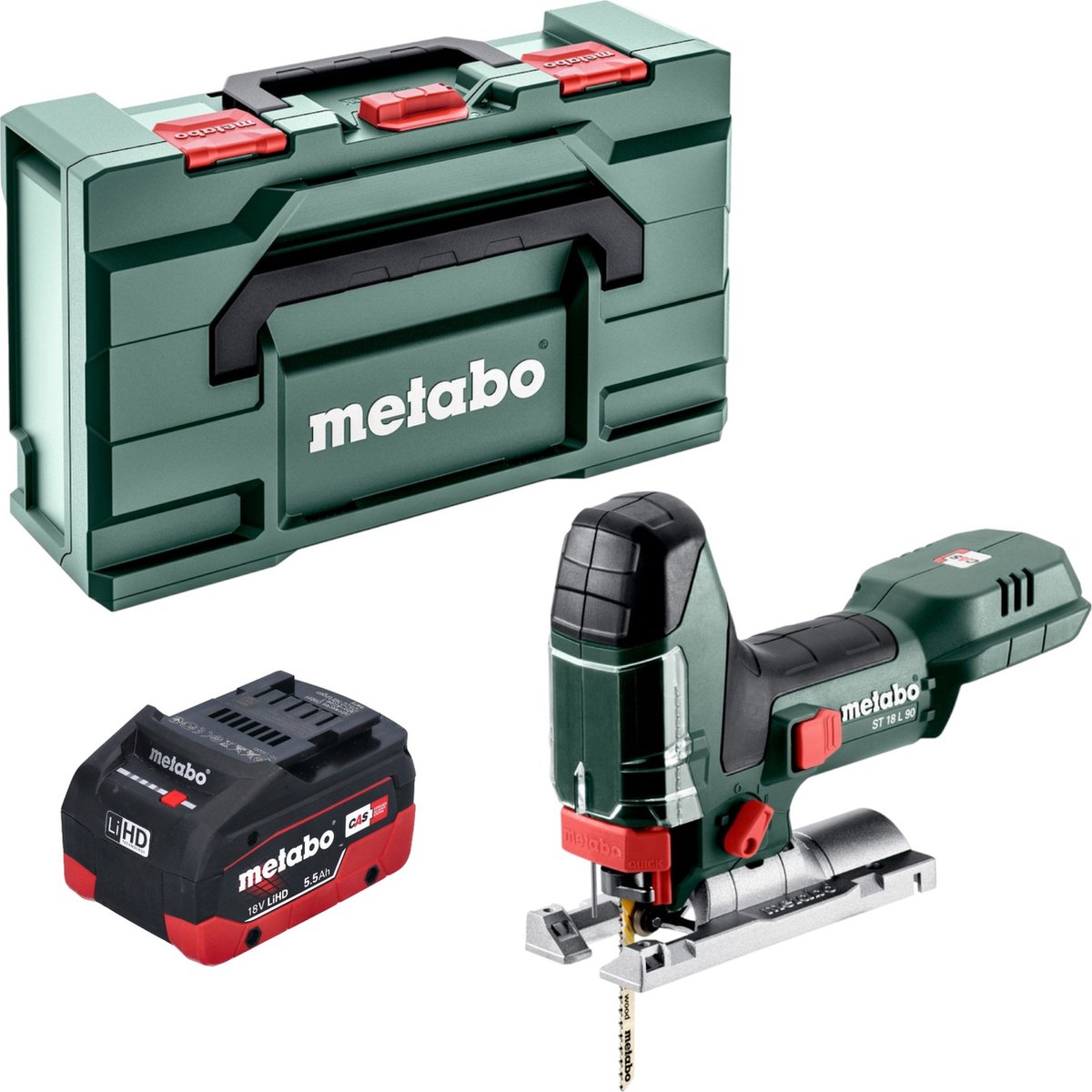 Metabo ST 18 L 90 accu-decoupeerzaag 18 V 90 mm + 1x LiHD-accu 5,5 Ah + Metabox - zonder oplader