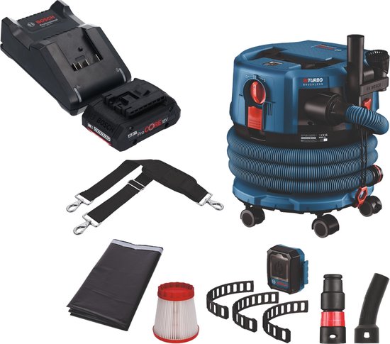 Bosch GAS 18V-12 MC Professionele snoerloze stofzuiger BITURBO Brushless + 1x ProCore accu 4.0 Ah + lader + accessoires