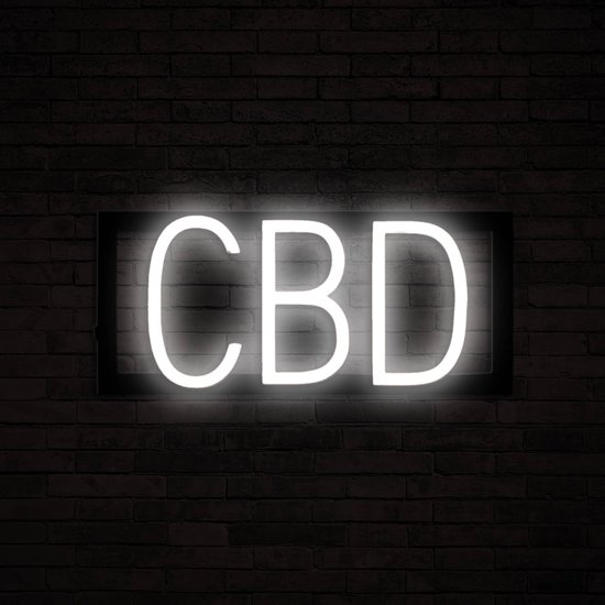 CBD - Lichtreclame Neon LED bord verlicht | SpellBrite | 33,92 x 16 cm | 6 Dimstanden & 8 Lichtanimaties | Reclamebord neon verlichting