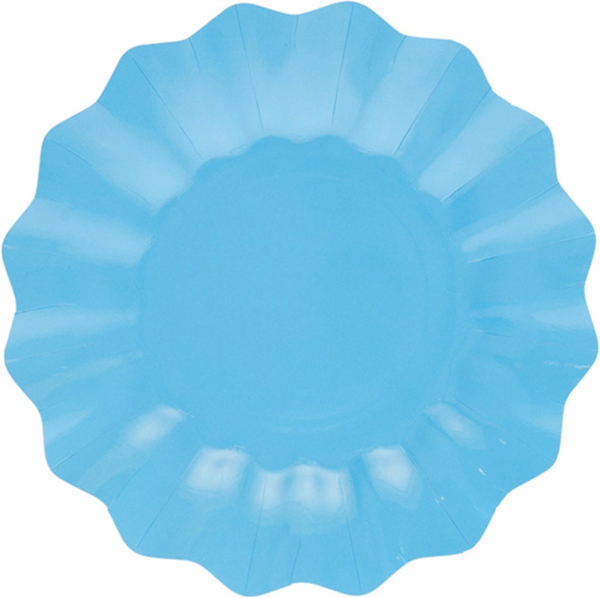 Givi Italia Feestbordjes - schulprand - 8x - turquoise - rond - papier/karton - 27cm - duurzaam - wegwerpbordjes - babyshower- kinderfeestje