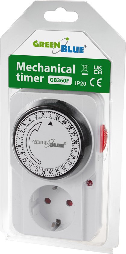 Minuterie Mécanique GreenBlue GB360 F - 48 Programmes, Charge Max 16A, IP20, Neuve