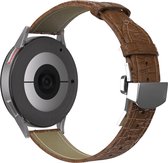 Strap-it Luxe leren smartwatch bandje - geschikt voor Xiaomi Watch S1 (Active/Pro) / Watch 2 Pro / Watch S3 / Mi Watch / Amazfit GTR 47mm / GTR 2-3-4 / Amazfit Balance / Bip 5 - bruin