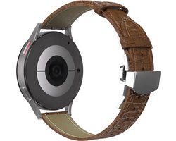 Strap-it Luxe leren smartwatch bandje - geschikt voor Xiaomi Watch S1 (Active/Pro) / Watch 2 Pro / Watch S3 / Mi Watch / Amazfit GTR 47mm / GTR 2-3-4 / Amazfit Balance / Bip 5 - bruin
