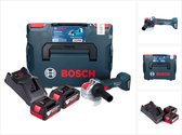 Bosch GWX 18V-7 Professionele accu haakse slijper 18 V 125 mm Brushless X-LOCK + 2x accu 5.0 Ah + lader + L-Boxx