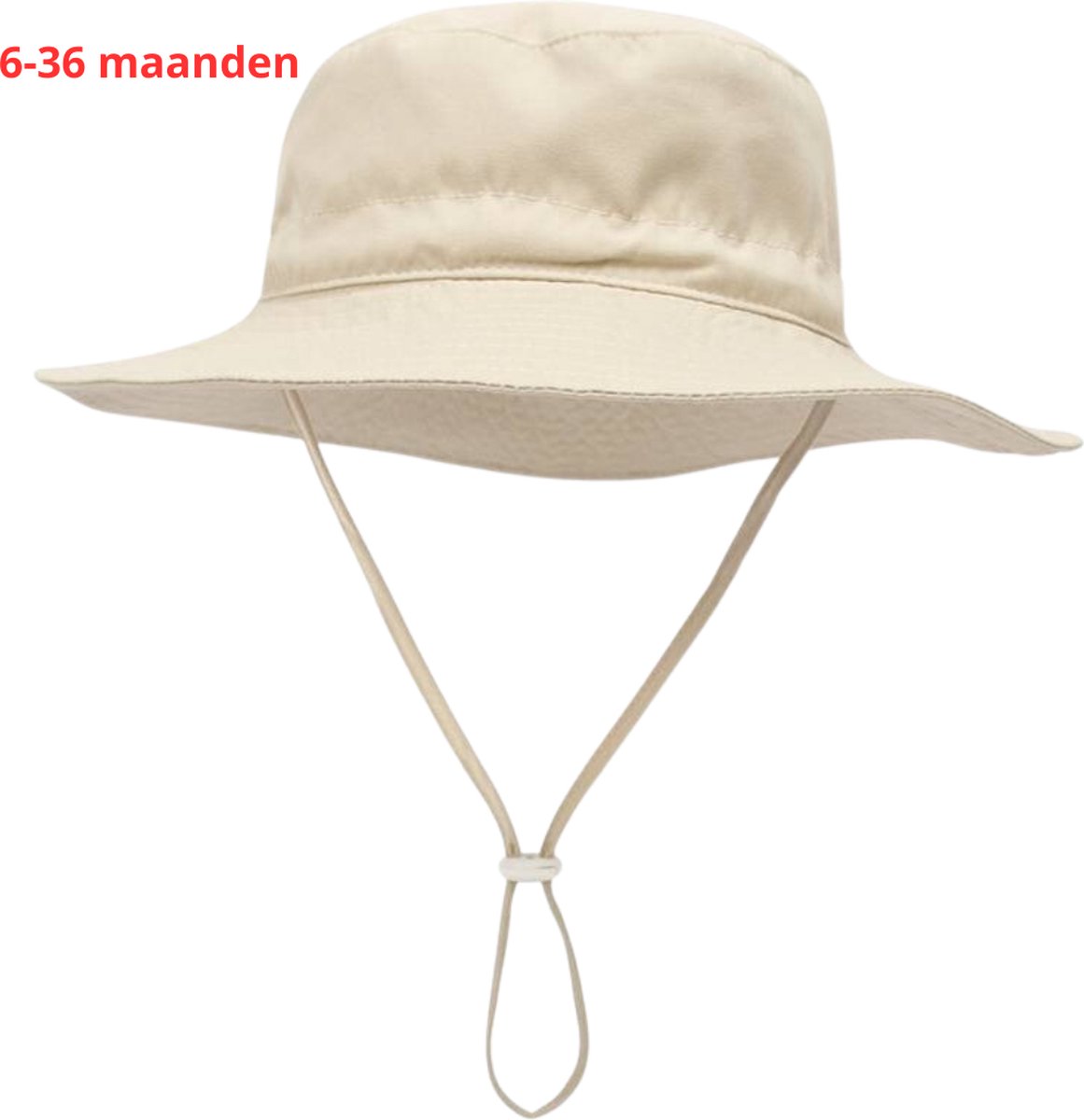 Livano Zonnehoed - Reishoed - UV Beschermende Hoed - Bucket Hat - Festival - Pet - Hoedje Voor Baby - Hoofdbescherming - Beige- 3-36 Maanden