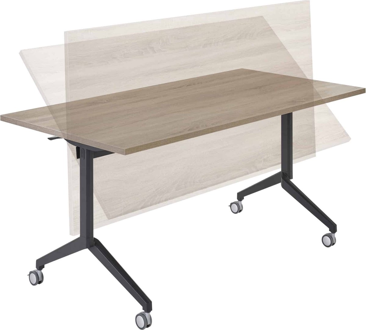 Universele klaptafel Hyper breed 140CM diep 80CM bladkleur Wit framekleur Zwart (RAL9005)