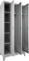 Armoire avec 4 étagères (colonne de gauche) et étagère à chapeaux (colonne de droite) 60CMxx190CM (ldh) Gris clair (Ral 7035)