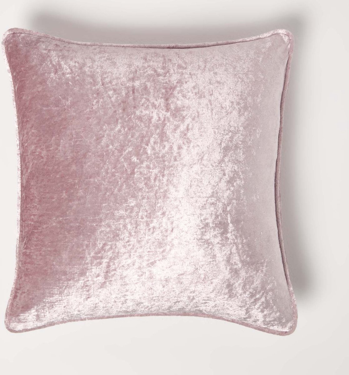 Homescapes decoratieve kussenhoes van geplet fluweel in roze, 60 x 60 cm