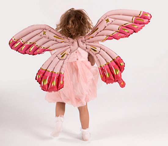 Ballon aluminium Ailes Rose 100x50 cm