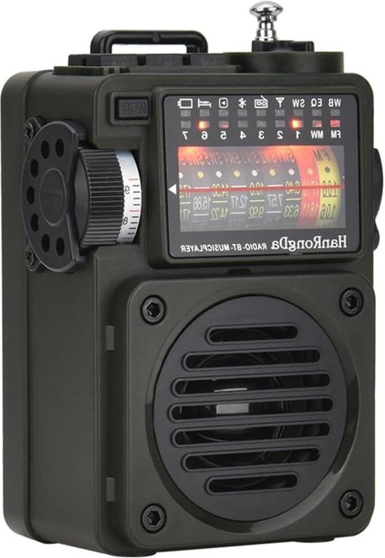 HanRongDa HRD-700 AM FM Radio Music Player Portable FM/SW/MW/WB Full-Band Digital Radio Rechargeable BT Speaker W/ TF Card Slot - 44