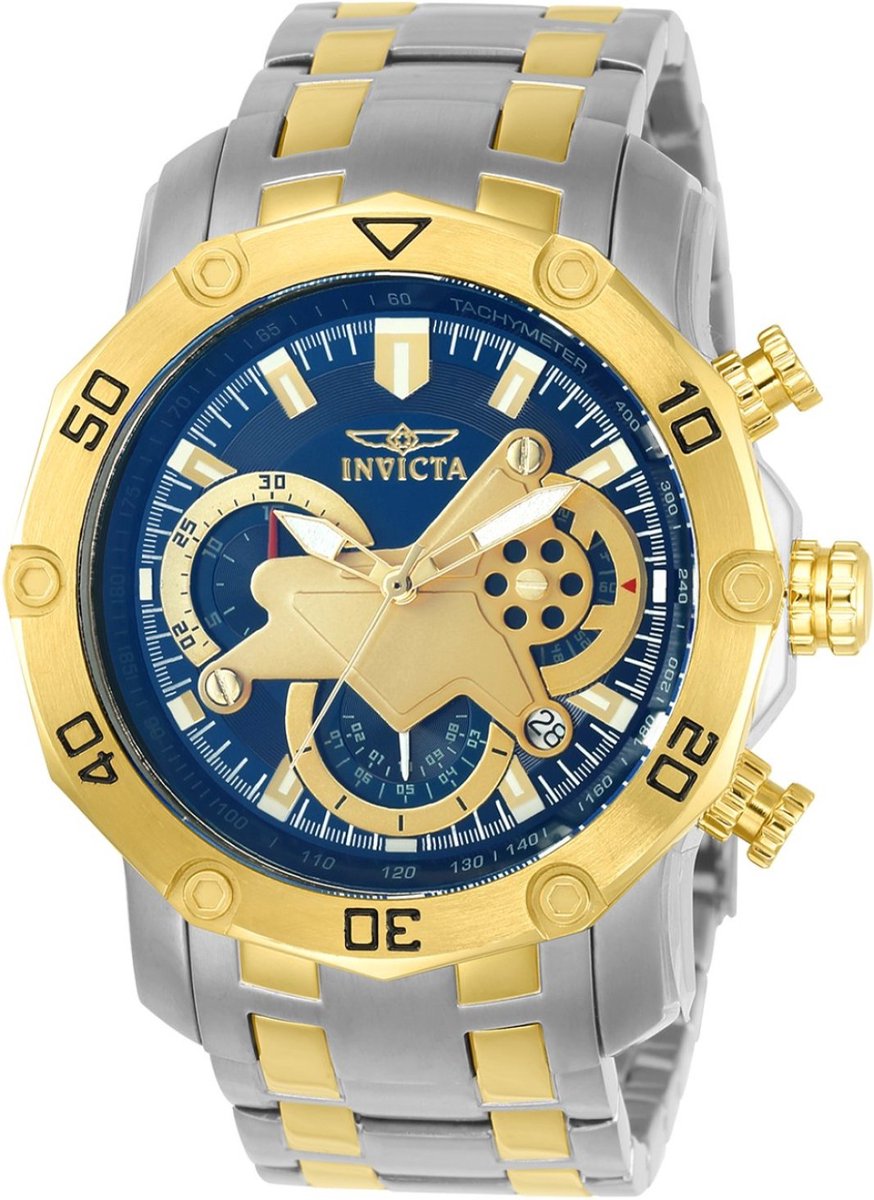Invicta Pro Diver - SCUBA 22762 Heren Horloge - Waterdicht - Analoog - Quartz Uurwerk - Roestvrij Staal met blauwe Wijzerplaat - 50mm