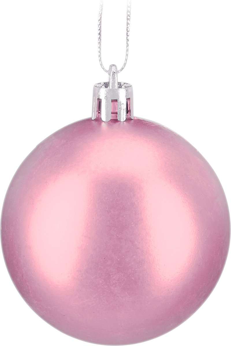kerstballen - set van 150 - mat - glanzend - glitters - plastic - ∅ 3, 4, 6 cm - roze – foto 7
