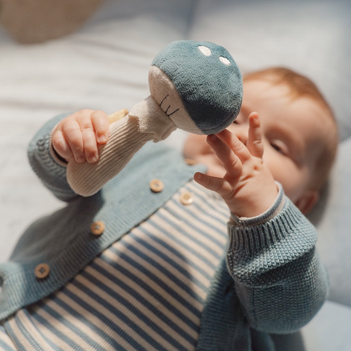 Little Dutch Rammelaar Paddenstoel - Forest Friends - baby speelgoed - grijp baby speelgoed — afbeelding 8