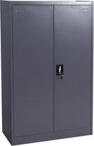 Archiefkast MCW-H17, stalen kast Kantoorkast Kast, 2 deuren afsluitbaar metaal ~ 140x90x40cm donkergrijs
