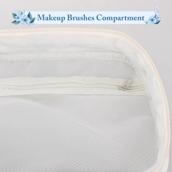 Make-up Pouch Meisje Cosmetische Tas Blauw Libel Coin Portemonnee Reistassen voor Toiletartikelen met Rits, Kleur1, 19x5.5x13cm/7.5x2.2x5in, Make-Up zakje