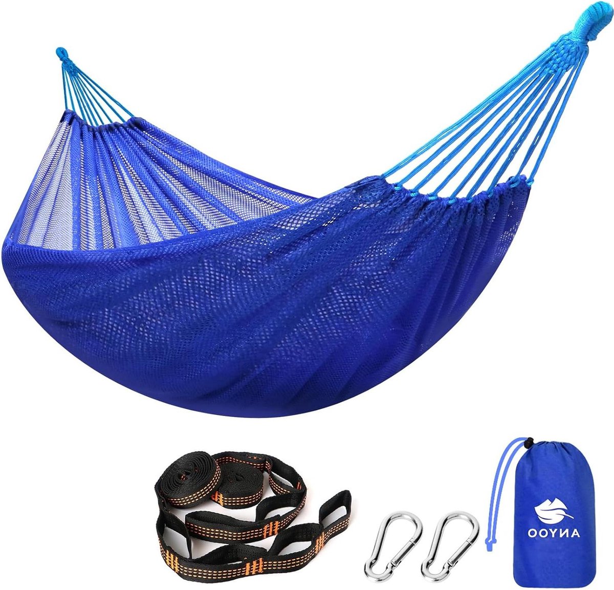 Ademende Stof Hangmat met Boomriemen voor Ophangen Tot 450 Lb Draagbaar Voor Tuin Buiten Camping Patio Achtertuin