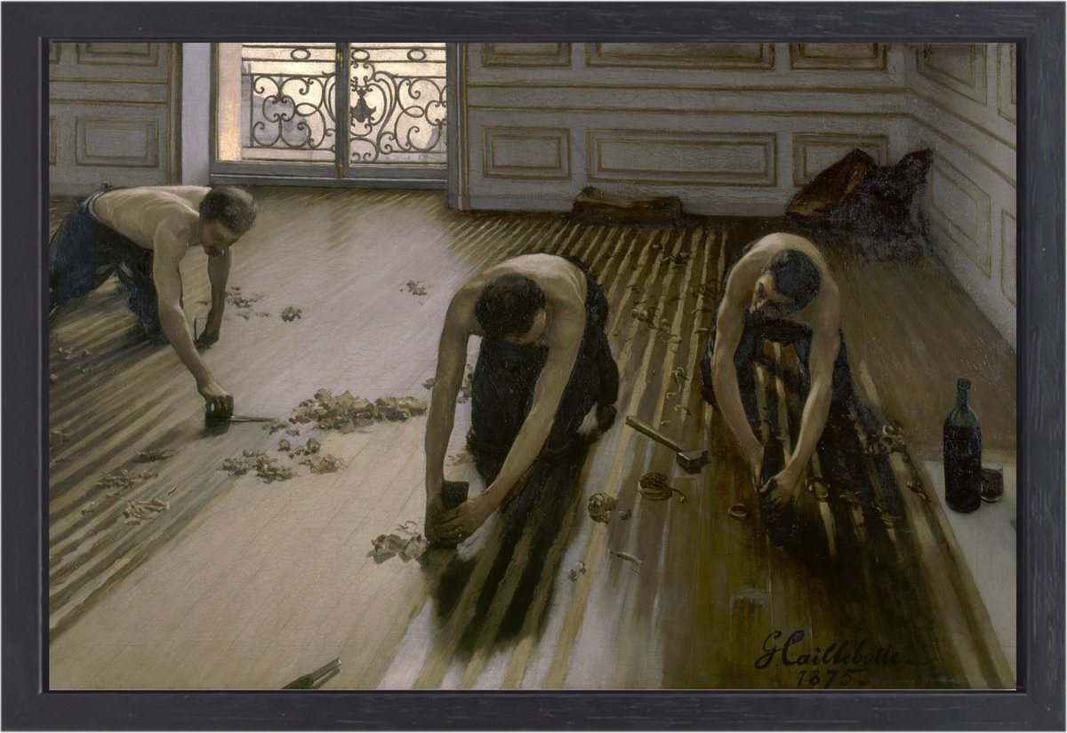 Parketschaafmachines - Gustave Caillebotte schilderijen - Werklieden wanddecoratie - Muurd