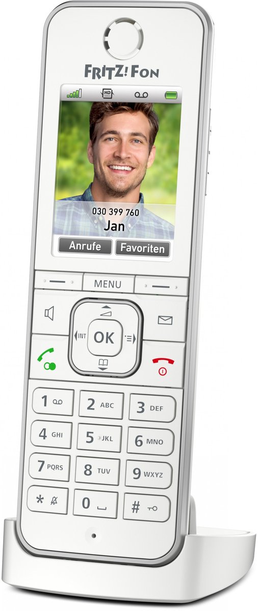 FRITZ!Fon C6, DECT-telefoon, Draadloze handset, Luidspreker, 300 entries, Nummerherkenning, Wit
