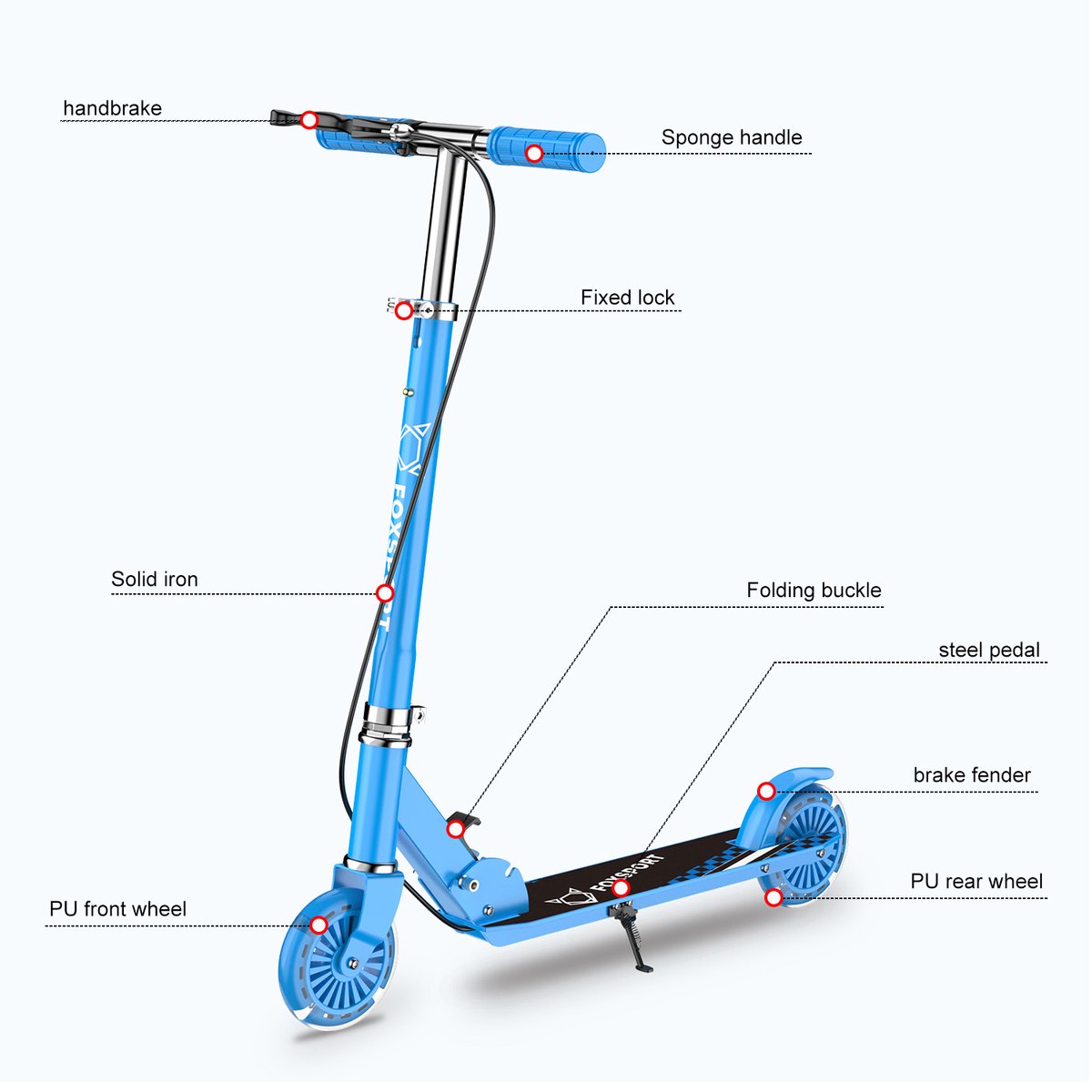 FOXSPORT Kinderstep - Kick Step - voor Jongens en Meisjes - Vanaf 3-12 Jaar - Step - Kinderstepjes - Draagkracht tot 100 kg - Aluminium — afbeelding 6
