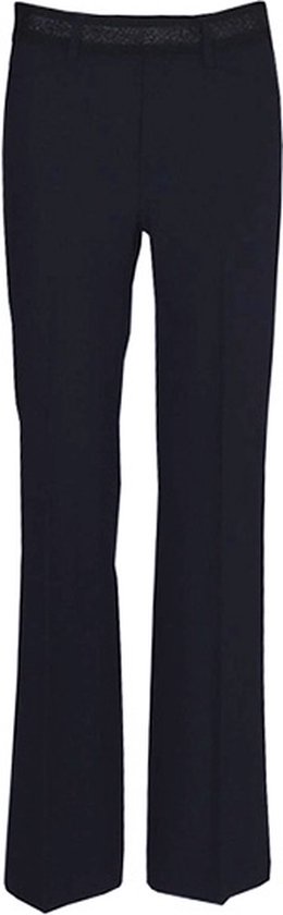 Donkerblauwe Gardeur broek met rechte pijpen en een glinsterende tailleband.