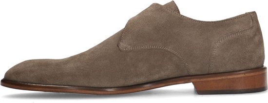 Manfield Heren Taupe suède gespschoenen Maat 40 bol