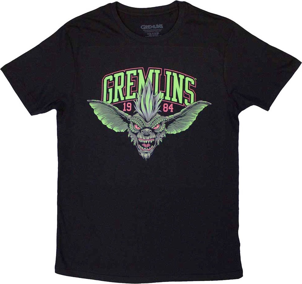 Gremlins - Stripe 1984 Green Logo Heren T-shirt - S - Zwart