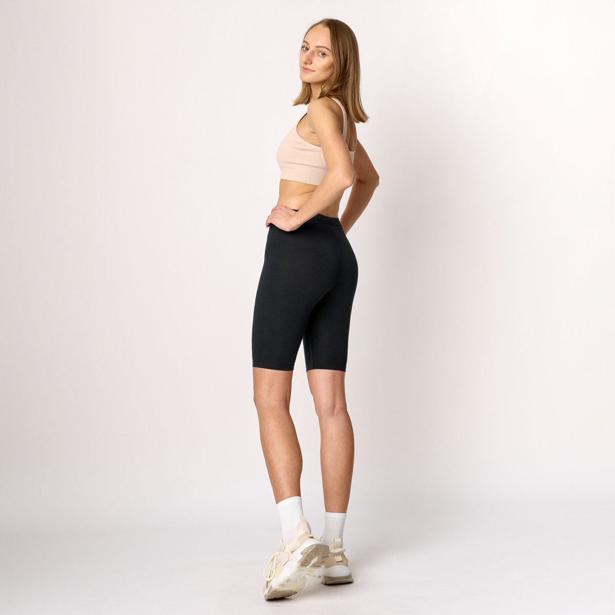 Merry Style MS-MS10-145-LE Dames Leggings - Sport - Vrijetijdsbroek - Kort - Viscose - Sporbroek - Yogabroek - Zwart - XXL