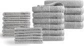 Set de Handdoeken 22 pièces - Supreme - OEKO-TEX Made in Green - coton doux 600 g/ m2 - gris clair