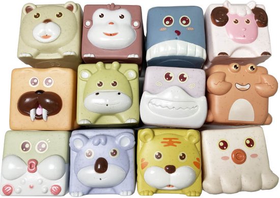 Zachte bouwblokken voor baby's en kinderen 12 stuks - badspeelgoed - stapelblokken - speelgoed 1 jaar - speelgoed 2 jaar van Toddys by Siku — afbeelding 3