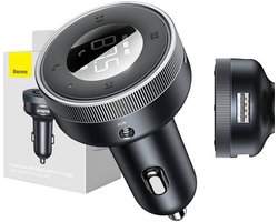Baseus - FM-transmitter - MP3-speler - LED - 2x USB - Bluetooth - Zwart