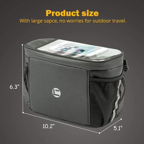 Fietstas stuur tas - waterdicht met smartphone houder - voor aan de fiets - groen Fietstas stuur tas - waterdicht met smartphone houder - voor aan de fiets - groen