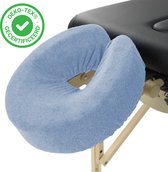 ZenGrowth® Badstof Hoofdsteunhoesje – Lichtblauw – 280 gram/m2 dikte – Massagetafel – Elastisch – Past om elke hoofdsteun – Hygiënisch
