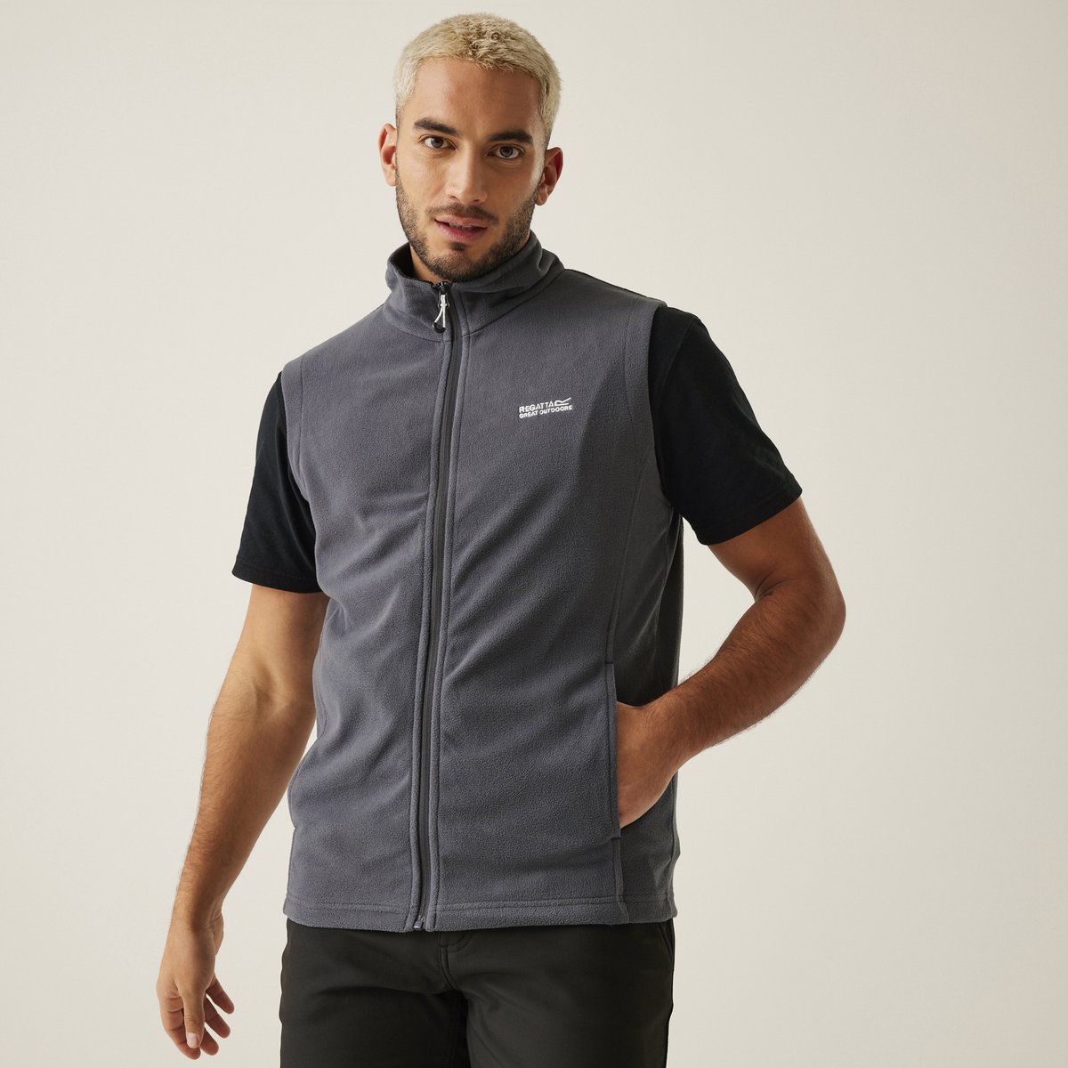 Bodywarmer Heren Tobias Voor Hiking Grijs