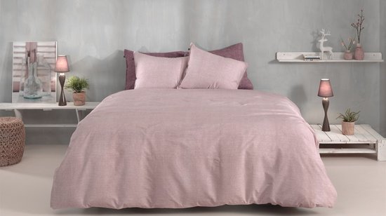 Zohome Dekbedovertrek Lino - Shell Nude - Dekbedovertrek 200x200/220cm - 100% Katoen - Linnen Look - Tweepersoons van Merkloos — afbeelding 2