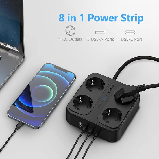 Multi Stopcontact Multi-stopcontact met 4 voudige - USB-stekkerdoos ...