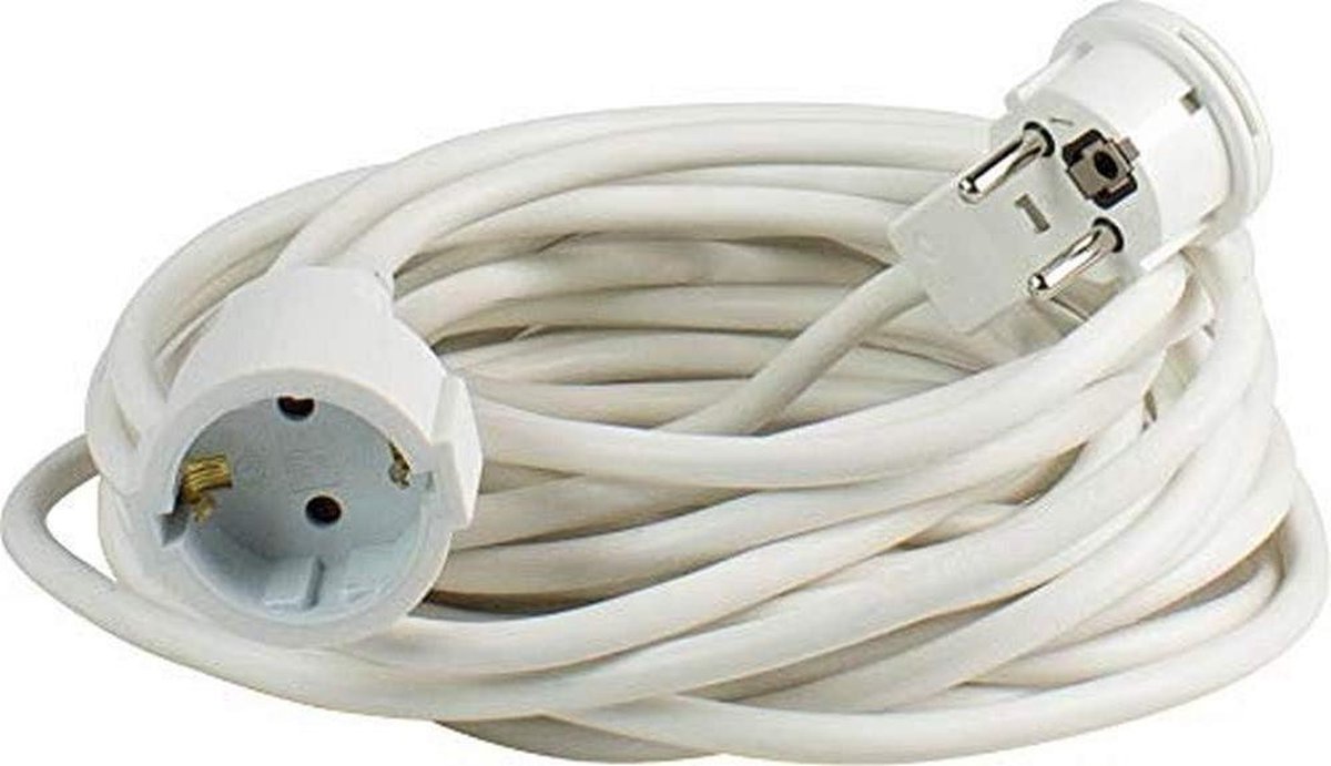 Verlengsnoer Platte Connector 230 V Wit - Hoogwaardige Kwaliteit